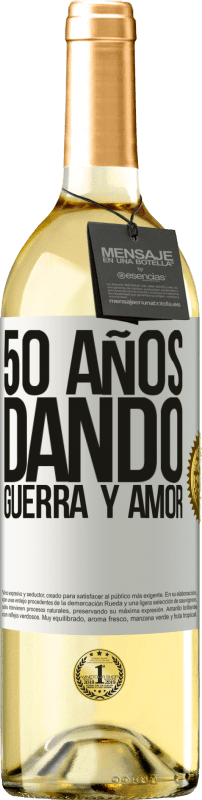 29,95 € | Vino Blanco Edición WHITE 50 años dando guerra y amor Etiqueta Blanca. Etiqueta personalizable Vino joven Cosecha 2024 Verdejo