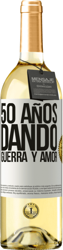 29,95 € | Vino Blanco Edición WHITE 50 años dando guerra y amor Etiqueta Blanca. Etiqueta personalizable Vino joven Cosecha 2025 Verdejo
