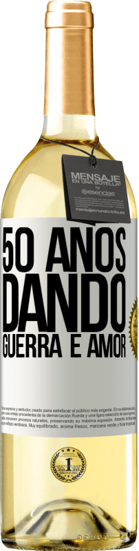 29,95 € | Vinho branco Edição WHITE 50 anos dando guerra e amor Etiqueta Branca. Etiqueta personalizável Vinho jovem Colheita 2025 Verdejo