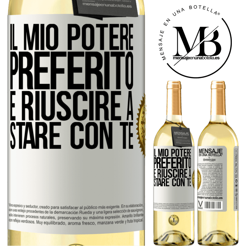 29,95 € Spedizione Gratuita | Vino bianco Edizione WHITE Il mio potere preferito è riuscire a stare con te Etichetta Bianca. Etichetta personalizzabile Vino giovane Raccogliere 2025 Verdejo