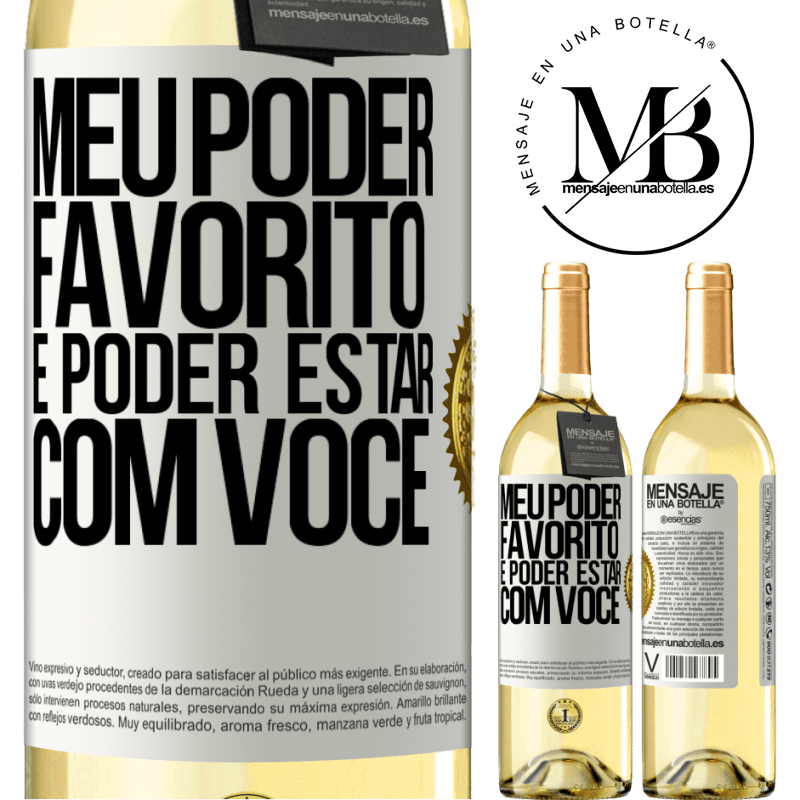 29,95 € Envio grátis | Vinho branco Edição WHITE Meu poder favorito é poder estar com você Etiqueta Branca. Etiqueta personalizável Vinho jovem Colheita 2025 Verdejo