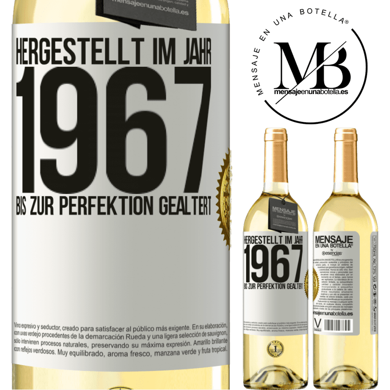 29,95 € Kostenloser Versand | Weißwein WHITE Ausgabe Hergestellt im Jahr 1967. Bis zur Perfektion gealtert Weißes Etikett. Anpassbares Etikett Junger Wein Ernte 2024 Verdejo
