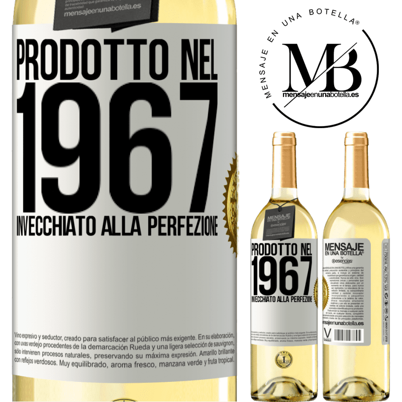 29,95 € Spedizione Gratuita | Vino bianco Edizione WHITE Prodotto nel 1967. Invecchiato alla perfezione Etichetta Bianca. Etichetta personalizzabile Vino giovane Raccogliere 2024 Verdejo