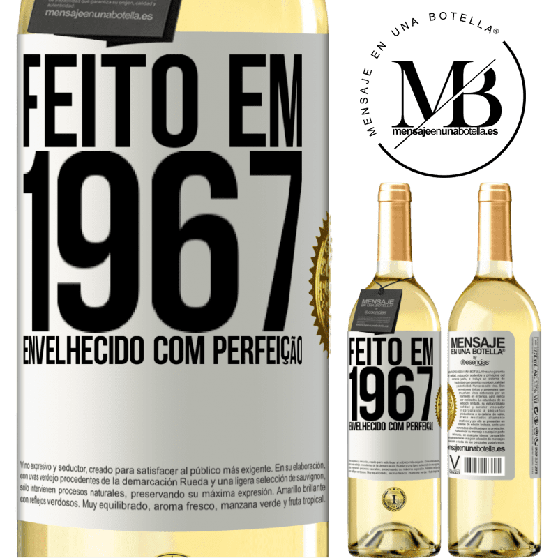 29,95 € Envio grátis | Vinho branco Edição WHITE Feito em 1967. Envelhecido com perfeição Etiqueta Branca. Etiqueta personalizável Vinho jovem Colheita 2024 Verdejo