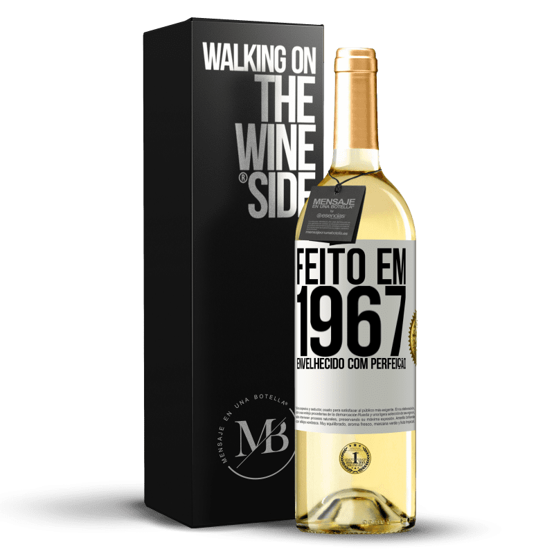 29,95 € Envio grátis | Vinho branco Edição WHITE Feito em 1967. Envelhecido com perfeição Etiqueta Branca. Etiqueta personalizável Vinho jovem Colheita 2025 Verdejo
