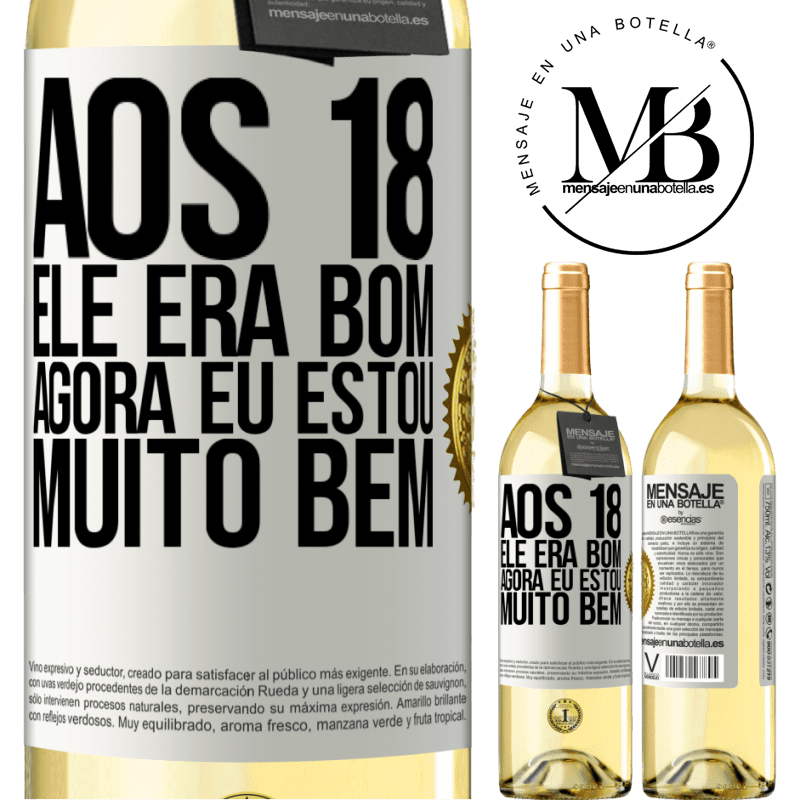 29,95 € Envio grátis | Vinho branco Edição WHITE Aos 18 ele era bom. Agora eu estou muito bem Etiqueta Branca. Etiqueta personalizável Vinho jovem Colheita 2024 Verdejo