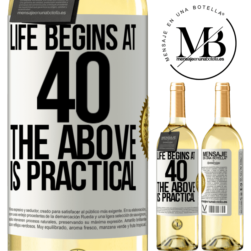 29,95 € Free Shipping | White Wine WHITE Edition Life begins at 40. The above is practical White Label. Customizable label Young wine Harvest 2022 Verdejo