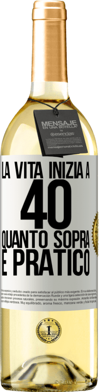 29,95 € | Vino bianco Edizione WHITE La vita inizia a 40 anni. Quanto sopra è pratico Etichetta Bianca. Etichetta personalizzabile Vino giovane Raccogliere 2024 Verdejo