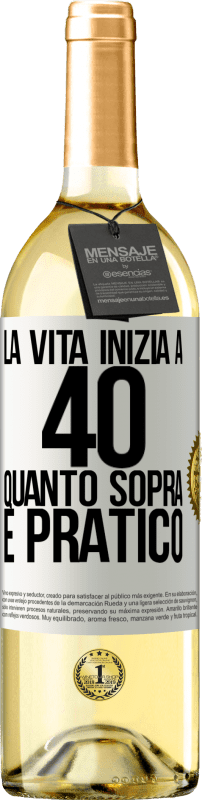 29,95 € Spedizione Gratuita | Vino bianco Edizione WHITE La vita inizia a 40 anni. Quanto sopra è pratico Etichetta Bianca. Etichetta personalizzabile Vino giovane Raccogliere 2025 Verdejo