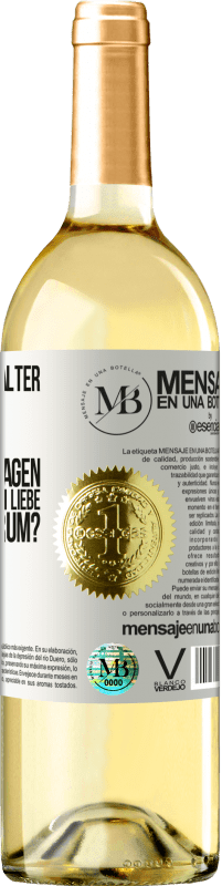 «Ich bin in einem Alter in dem ich automatisch frage, wenn sie mir sagen ich libe dich, wofür?» WHITE Ausgabe