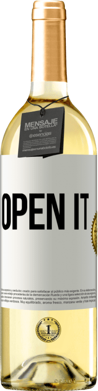 29,95 € | White Wine WHITE Edition Open it White Label. Customizable label Young wine Harvest 2023 Verdejo