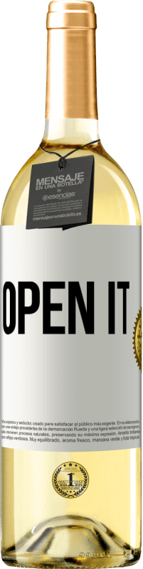 29,95 € | White Wine WHITE Edition Open it White Label. Customizable label Young wine Harvest 2025 Verdejo