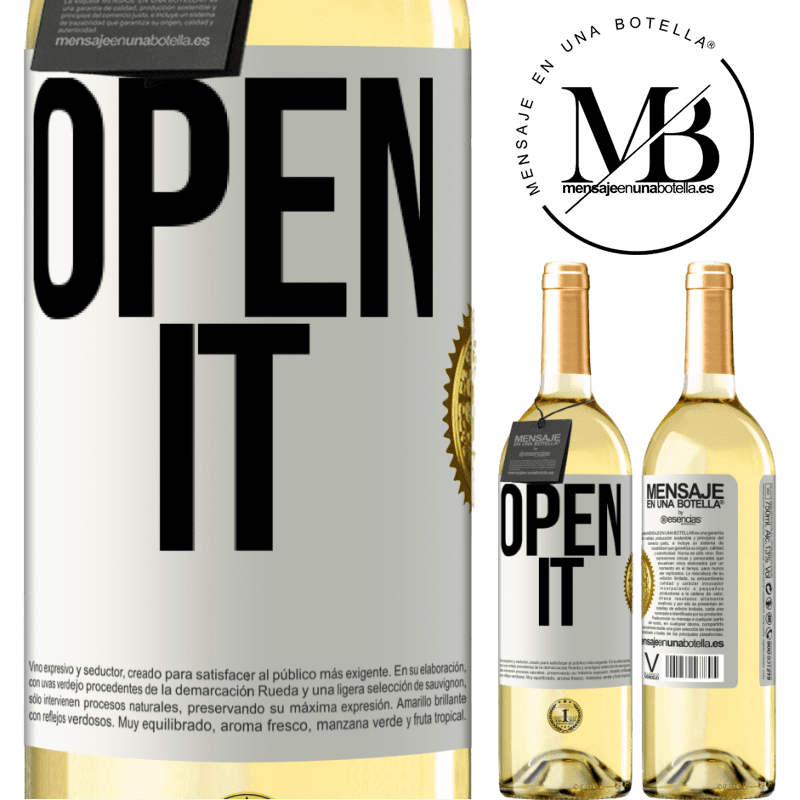 29,95 € Free Shipping | White Wine WHITE Edition Open it White Label. Customizable label Young wine Harvest 2022 Verdejo