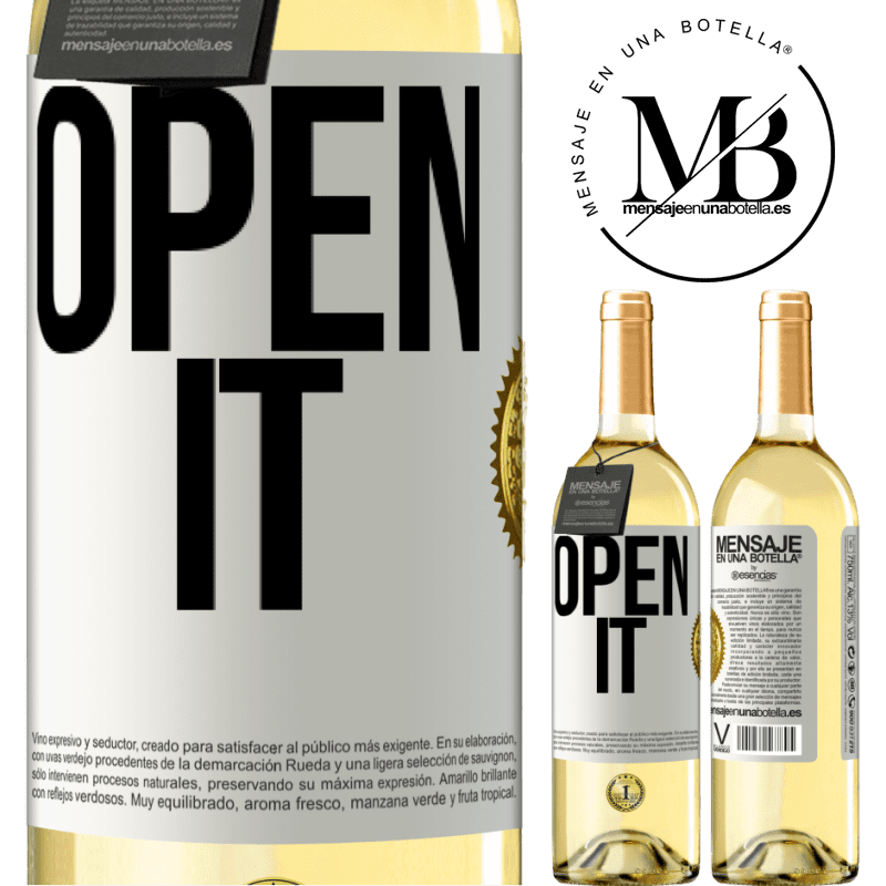 29,95 € Free Shipping | White Wine WHITE Edition Open it White Label. Customizable label Young wine Harvest 2024 Verdejo