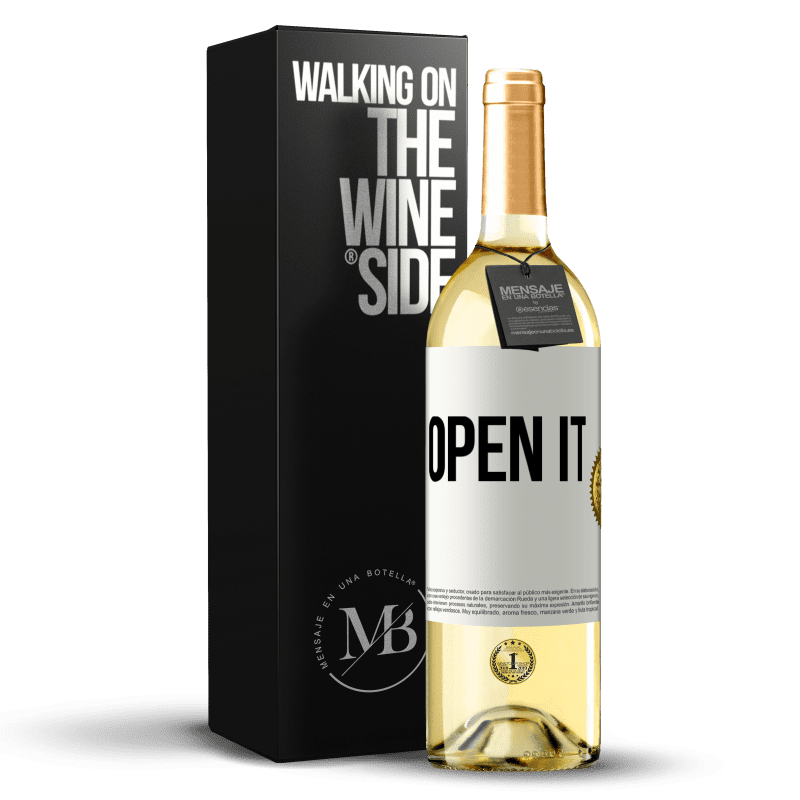 29,95 € 免费送货 | 白葡萄酒 WHITE版 打开它 白标. 可自定义的标签 青年酒 收成 2023 Verdejo