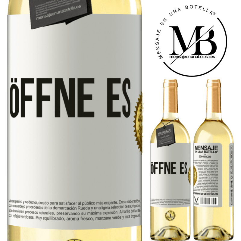 29,95 € Kostenloser Versand | Weißwein WHITE Ausgabe Öffne es Weißes Etikett. Anpassbares Etikett Junger Wein Ernte 2024 Verdejo