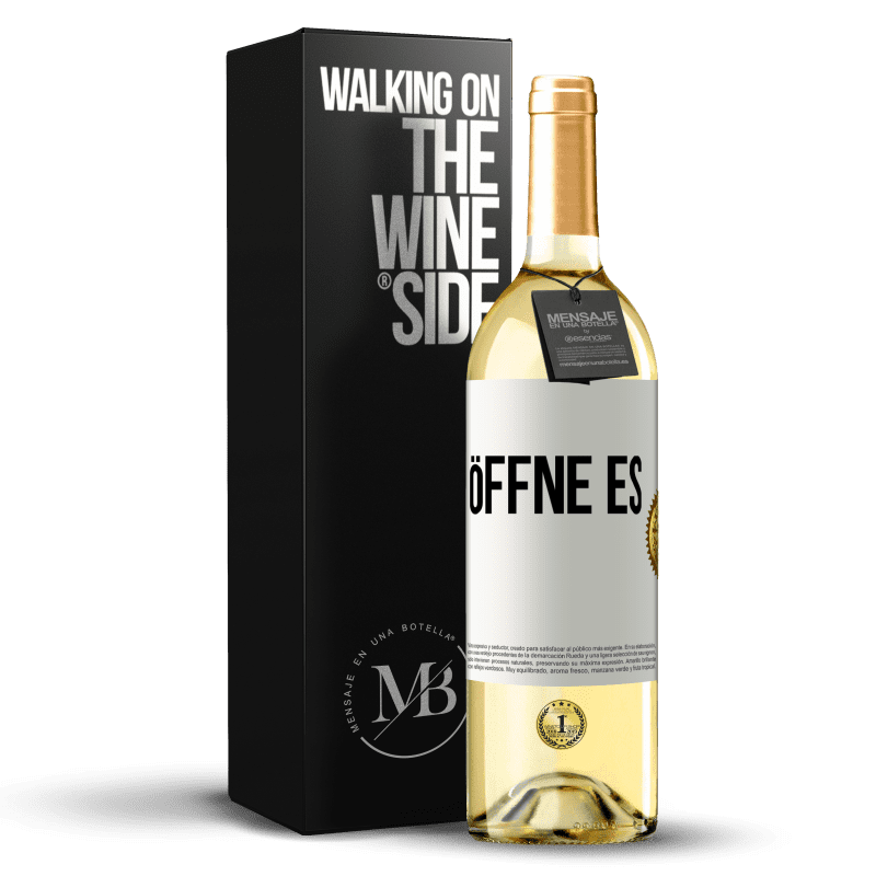 29,95 € Kostenloser Versand | Weißwein WHITE Ausgabe Öffne es Weißes Etikett. Anpassbares Etikett Junger Wein Ernte 2023 Verdejo