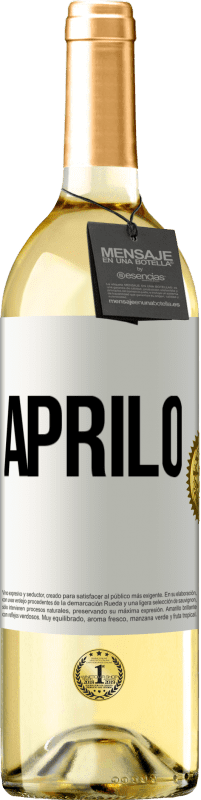29,95 € | Vino bianco Edizione WHITE Aprilo Etichetta Bianca. Etichetta personalizzabile Vino giovane Raccogliere 2023 Verdejo
