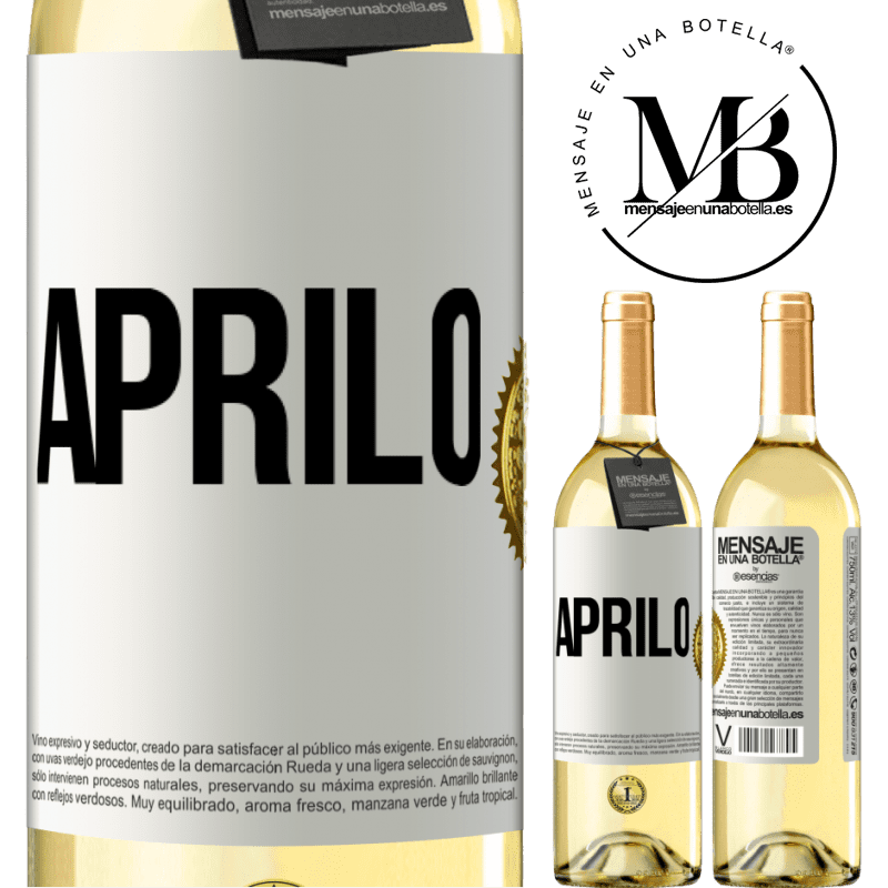 29,95 € Spedizione Gratuita | Vino bianco Edizione WHITE Aprilo Etichetta Bianca. Etichetta personalizzabile Vino giovane Raccogliere 2024 Verdejo