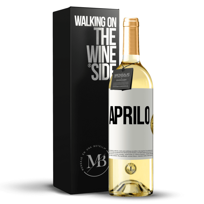 29,95 € Spedizione Gratuita | Vino bianco Edizione WHITE Aprilo Etichetta Bianca. Etichetta personalizzabile Vino giovane Raccogliere 2025 Verdejo