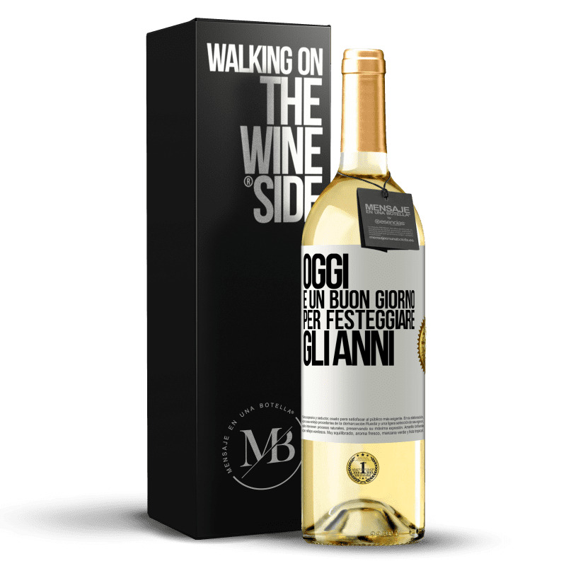 29,95 € Spedizione Gratuita | Vino bianco Edizione WHITE Oggi è un buon giorno per festeggiare gli anni Etichetta Bianca. Etichetta personalizzabile Vino giovane Raccogliere 2025 Verdejo
