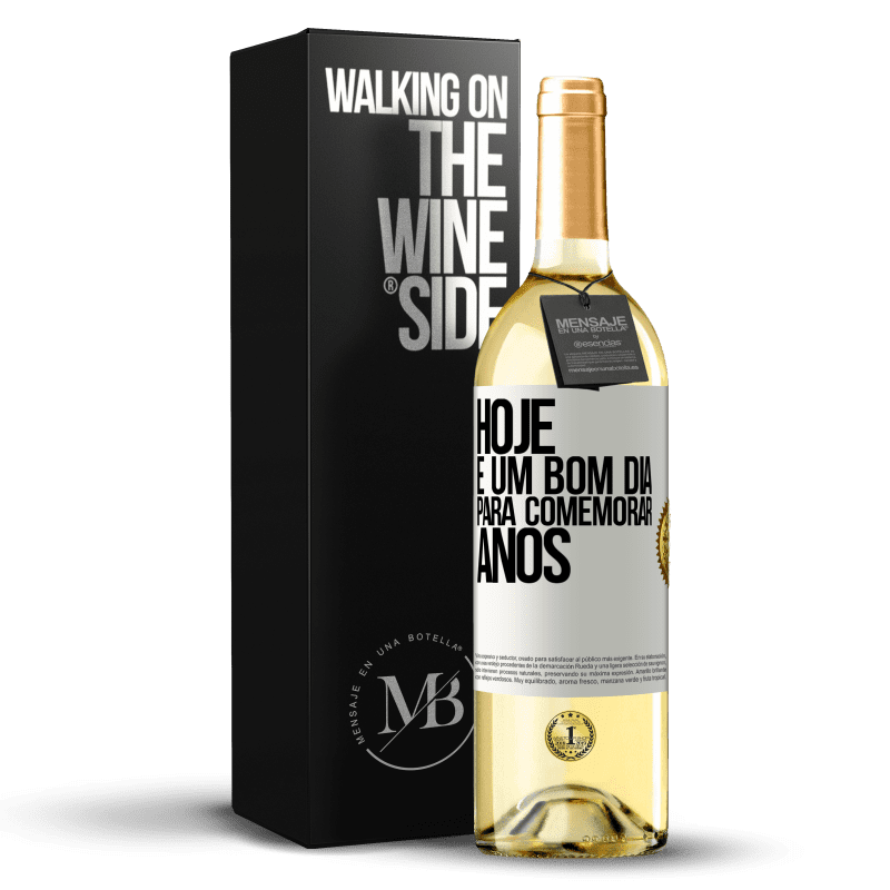 29,95 € Envio grátis | Vinho branco Edição WHITE Hoje é um bom dia para comemorar anos Etiqueta Branca. Etiqueta personalizável Vinho jovem Colheita 2024 Verdejo