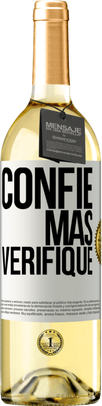 29,95 € | Vinho branco Edição WHITE Confie, mas verifique Etiqueta Branca. Etiqueta personalizável Vinho jovem Colheita 2023 Verdejo