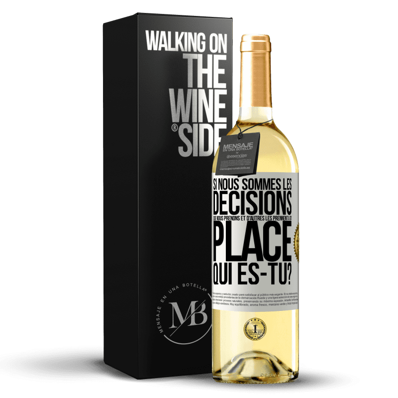 29,95 € Envoi gratuit | Vin blanc Édition WHITE Si nous sommes les décisions que nous prenons et d'autres les prennent à ta place, qui es-tu? Étiquette Blanche. Étiquette personnalisable Vin jeune Récolte 2023 Verdejo