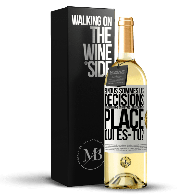 29,95 € Envoi gratuit | Vin blanc Édition WHITE Si nous sommes les décisions que nous prenons et d'autres les prennent à ta place, qui es-tu? Étiquette Blanche. Étiquette personnalisable Vin jeune Récolte 2025 Verdejo
