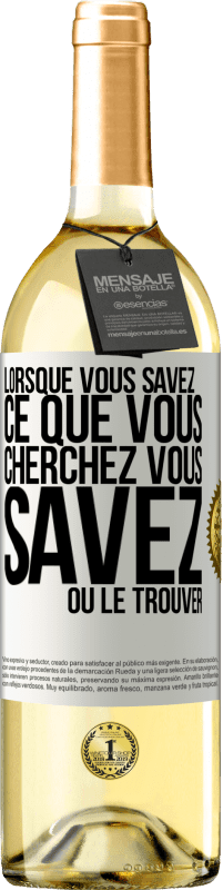 Envoi gratuit | Vin blanc Édition WHITE Lorsque vous savez ce que vous cherchez, vous savez où le trouver Étiquette Blanche. Étiquette personnalisable Vin jeune Récolte 2023 Verdejo