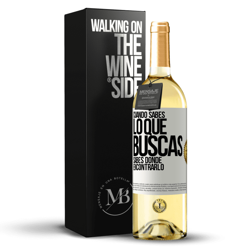 29,95 € Envío gratis | Vino Blanco Edición WHITE Cuando sabes lo que buscas, sabes dónde encontrarlo Etiqueta Blanca. Etiqueta personalizable Vino joven Cosecha 2023 Verdejo