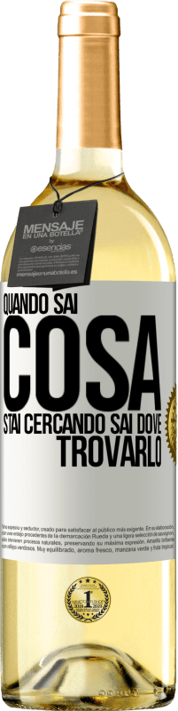 Spedizione Gratuita | Vino bianco Edizione WHITE Quando sai cosa stai cercando, sai dove trovarlo Etichetta Bianca. Etichetta personalizzabile Vino giovane Raccogliere 2023 Verdejo