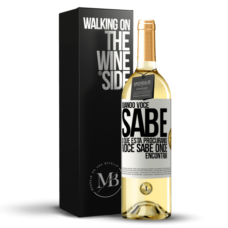 29,95 € Envio grátis | Vinho branco Edição WHITE Quando você sabe o que está procurando, você sabe onde encontrar Etiqueta Branca. Etiqueta personalizável Vinho jovem Colheita 2023 Verdejo