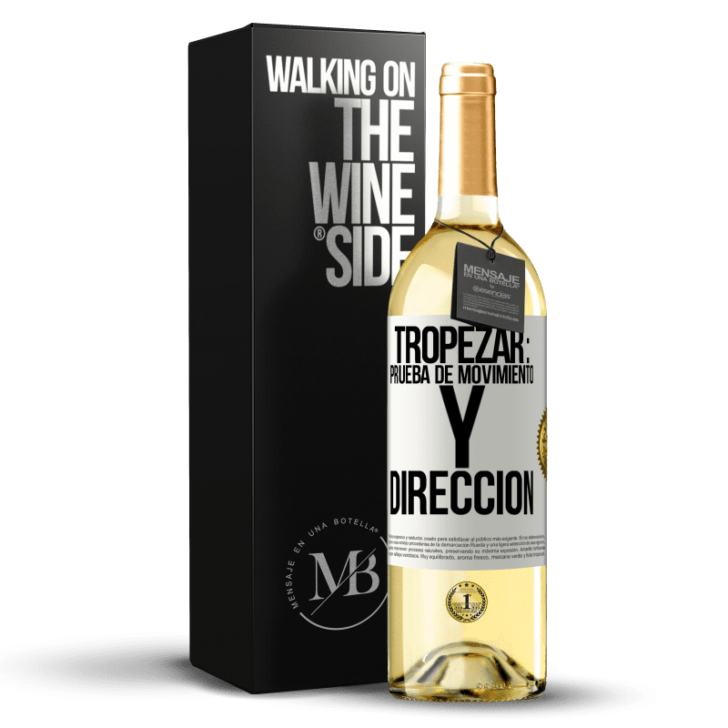 29,95 € Envío gratis | Vino Blanco Edición WHITE Tropezar: prueba de movimiento y dirección Etiqueta Blanca. Etiqueta personalizable Vino joven Cosecha 2023 Verdejo