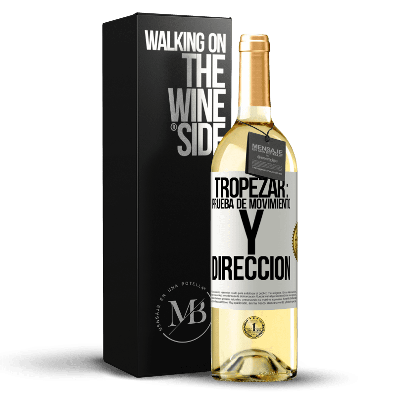 29,95 € Envío gratis | Vino Blanco Edición WHITE Tropezar: prueba de movimiento y dirección Etiqueta Blanca. Etiqueta personalizable Vino joven Cosecha 2025 Verdejo