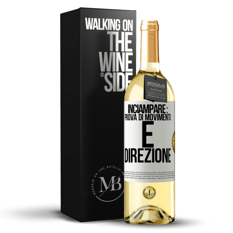 29,95 € Spedizione Gratuita | Vino bianco Edizione WHITE Inciampare: prova di movimento e direzione Etichetta Bianca. Etichetta personalizzabile Vino giovane Raccogliere 2023 Verdejo