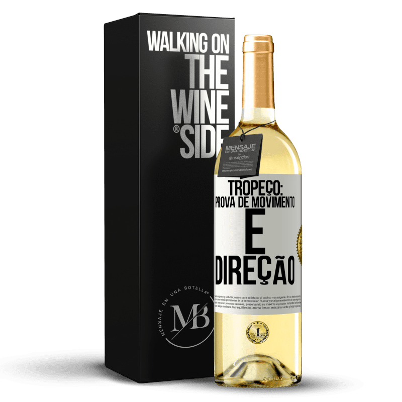 29,95 € Envio grátis | Vinho branco Edição WHITE Tropeço: prova de movimento e direção Etiqueta Branca. Etiqueta personalizável Vinho jovem Colheita 2023 Verdejo