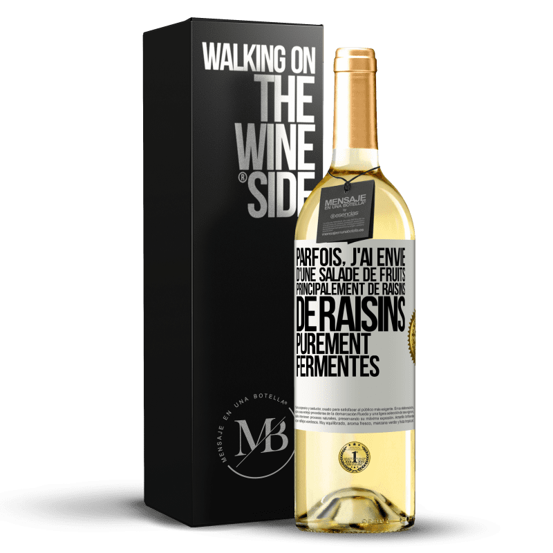 29,95 € Envoi gratuit | Vin blanc Édition WHITE Parfois, j'ai envie d'une salade de fruits, principalement de raisins, de raisins purement fermentés Étiquette Blanche. Étiquette personnalisable Vin jeune Récolte 2024 Verdejo