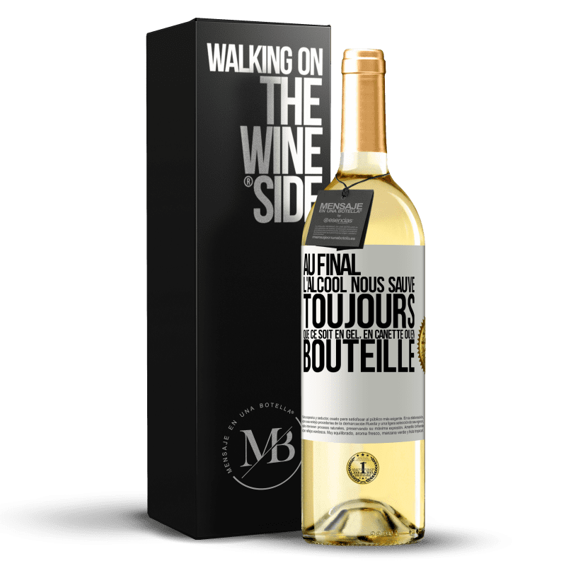 29,95 € Envoi gratuit | Vin blanc Édition WHITE Au final, l'alcool nous sauve toujours, que ce soit en gel, en canette ou en bouteille Étiquette Blanche. Étiquette personnalisable Vin jeune Récolte 2024 Verdejo