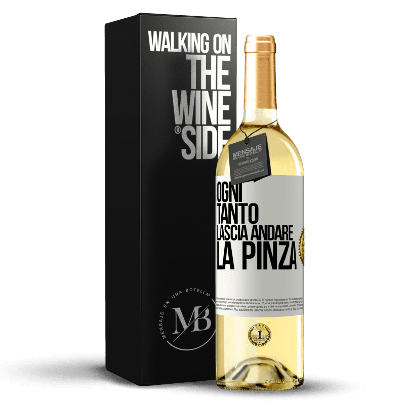 29,95 € Spedizione Gratuita | Vino bianco Edizione WHITE Ogni tanto lascia andare la pinza Etichetta Bianca. Etichetta personalizzabile Vino giovane Raccogliere 2023 Verdejo