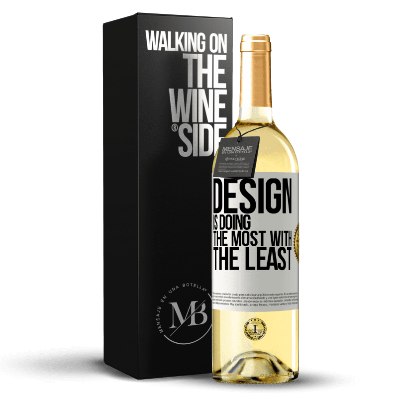 29,95 € Free Shipping | White Wine WHITE Edition Design is doing the most with the least White Label. Customizable label Young wine Harvest 2023 Verdejo