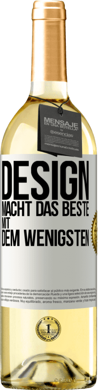 Kostenloser Versand | Weißwein WHITE Ausgabe Design macht das Beste mit dem Wenigsten Weißes Etikett. Anpassbares Etikett Junger Wein Ernte 2023 Verdejo