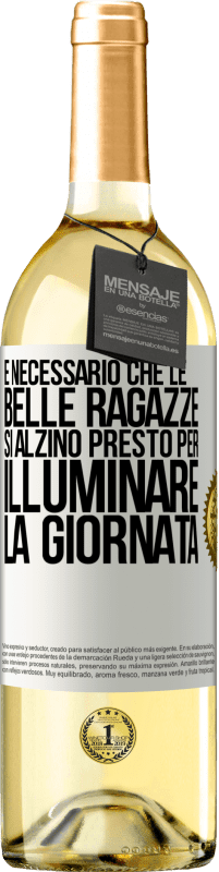 29,95 € Spedizione Gratuita | Vino bianco Edizione WHITE È necessario che le belle ragazze si alzino presto per illuminare la giornata Etichetta Bianca. Etichetta personalizzabile Vino giovane Raccogliere 2025 Verdejo