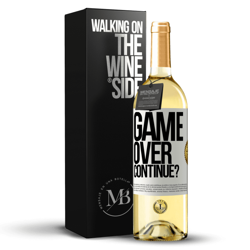 29,95 € Envío gratis | Vino Blanco Edición WHITE GAME OVER. Continue? Etiqueta Blanca. Etiqueta personalizable Vino joven Cosecha 2025 Verdejo