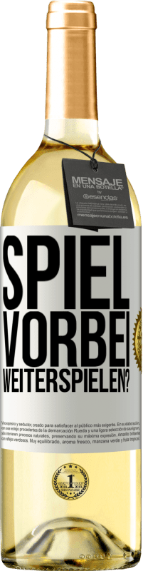 29,95 € | Weißwein WHITE Ausgabe SPIEL VORBEI. Weiterspielen? Weißes Etikett. Anpassbares Etikett Junger Wein Ernte 2024 Verdejo