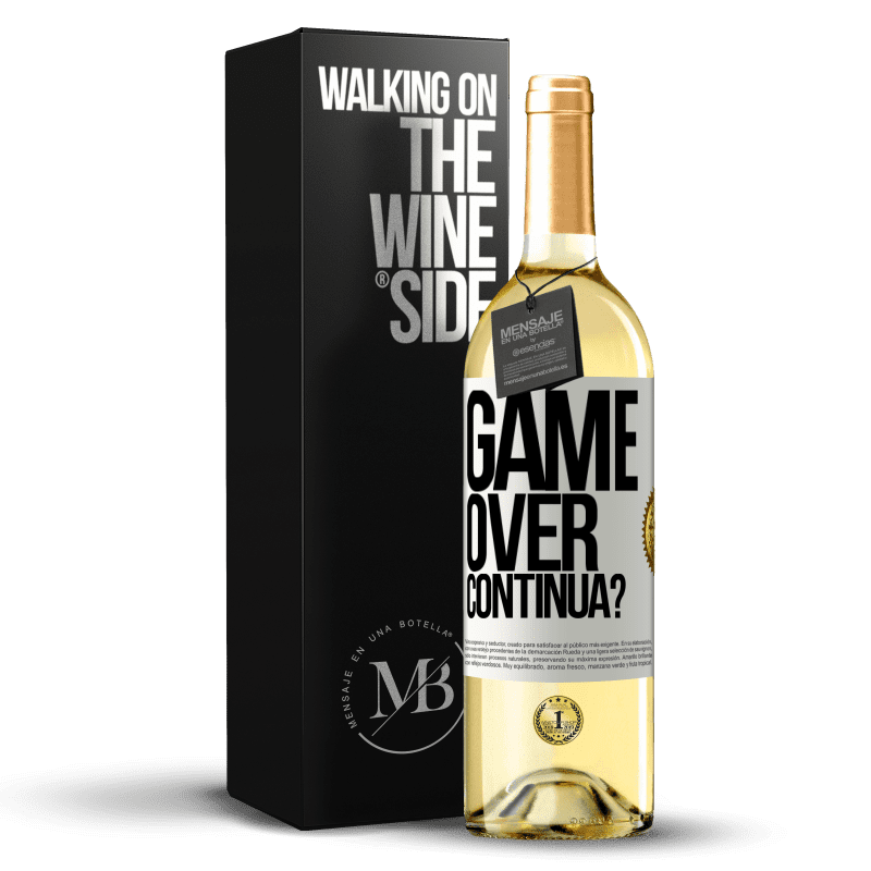 29,95 € Spedizione Gratuita | Vino bianco Edizione WHITE GAME OVER. Continua? Etichetta Bianca. Etichetta personalizzabile Vino giovane Raccogliere 2024 Verdejo