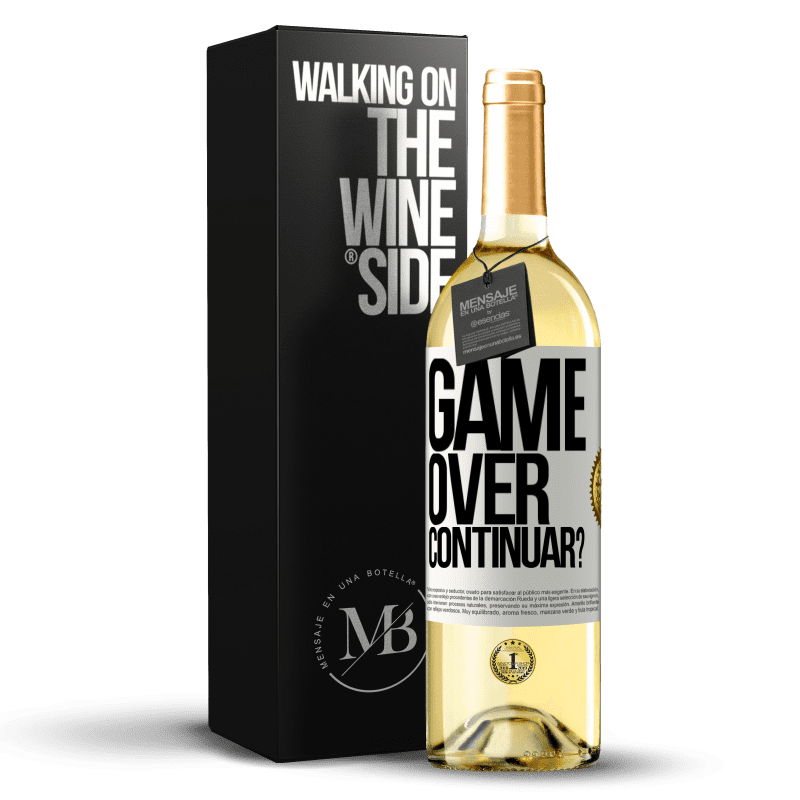 29,95 € Envio grátis | Vinho branco Edição WHITE GAME OVER. Continuar? Etiqueta Branca. Etiqueta personalizável Vinho jovem Colheita 2023 Verdejo