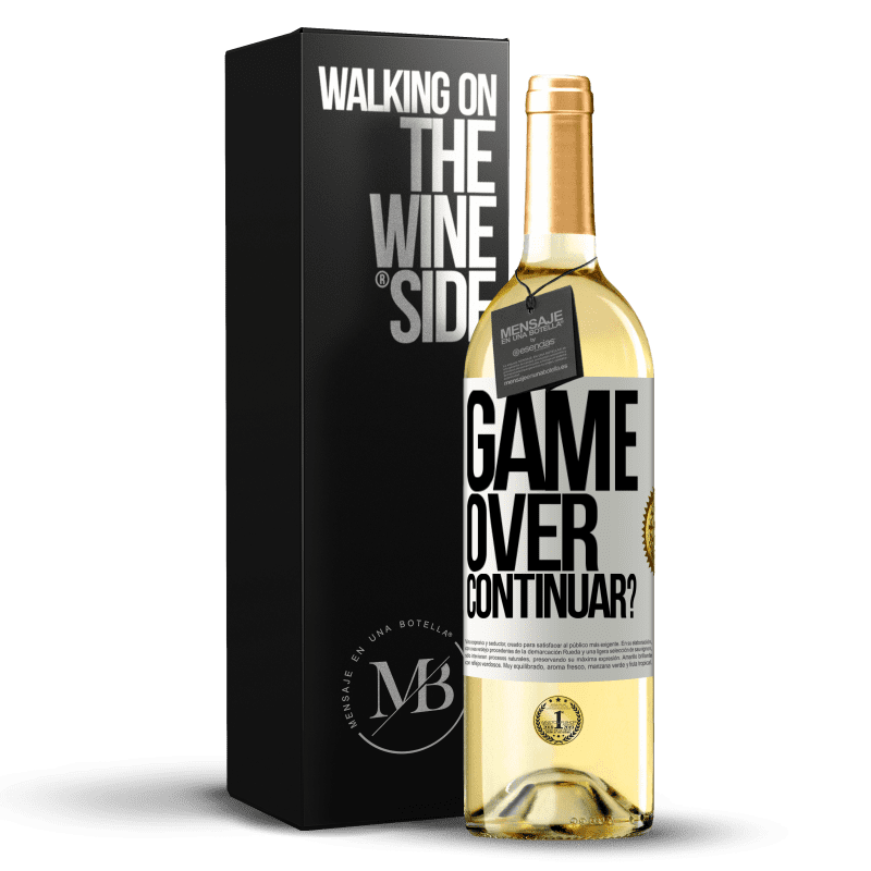 29,95 € Envio grátis | Vinho branco Edição WHITE GAME OVER. Continuar? Etiqueta Branca. Etiqueta personalizável Vinho jovem Colheita 2025 Verdejo