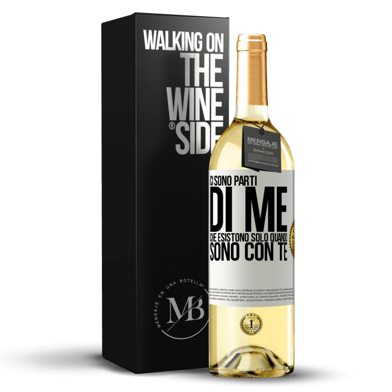 29,95 € Spedizione Gratuita | Vino bianco Edizione WHITE Ci sono parti di me che esistono solo quando sono con te Etichetta Bianca. Etichetta personalizzabile Vino giovane Raccogliere 2024 Verdejo