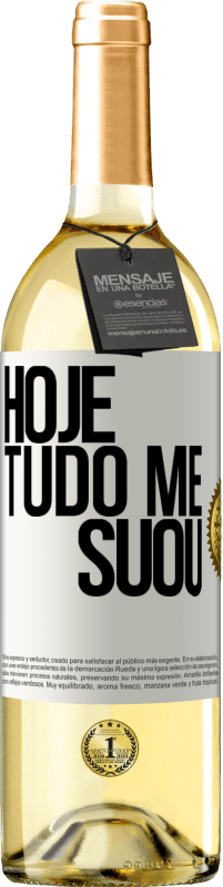 29,95 € | Vinho branco Edição WHITE Hoje tudo me suou Etiqueta Branca. Etiqueta personalizável Vinho jovem Colheita 2023 Verdejo